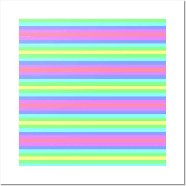 Horizontal Rainbow Stripes Wall Art by saradaboru